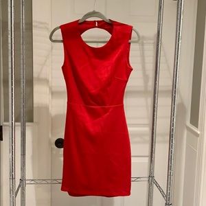 Open back red dress